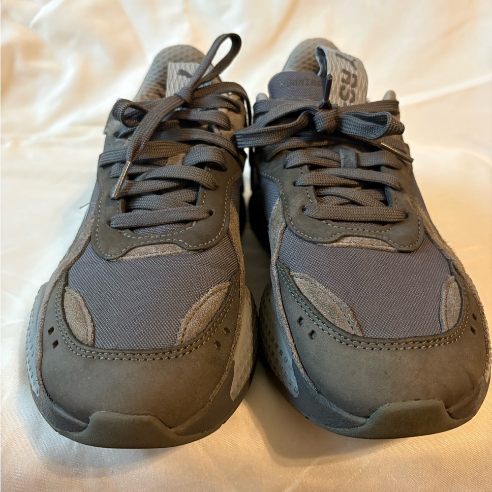 Puma Kids RS-X Charcoal Gray Lace-Up Sneakers